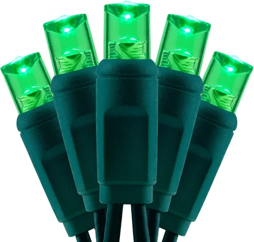 Vista 9 de YULETIME Luces LED de Navidad blancas frías de 0.197 in, 33 pies, 100 unidades de espacio de 4 pulgadas, de una sola pieza, de gran angular