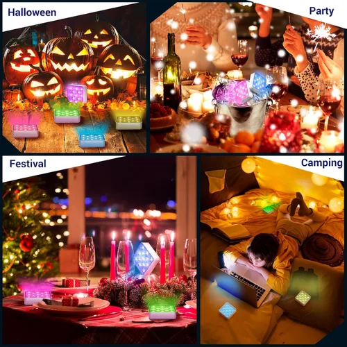 Vista 9 de LOFTEK Luces LED sumergibles con control remoto, recargable, cambio de color RGB, luz impermeable para piscina, base de jarrón, spa, acuario