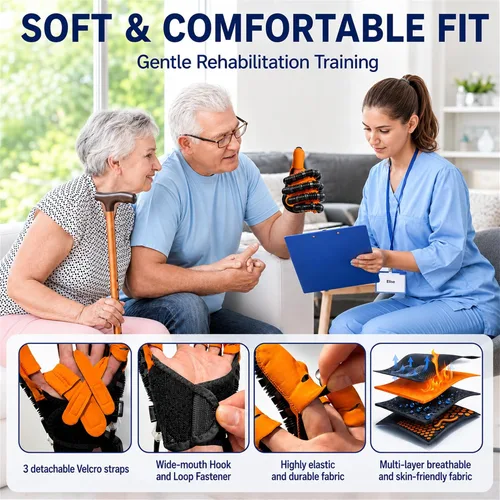 Vista 6 de Rehabilitation Robot Gloves for Stroke Recovery, Auto Finger Exerciser for Assisted Hand Training and Hand Function Rehabilitation