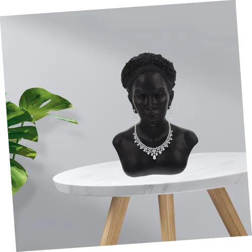 Vista 4 de Cabilock Adorno de joyería de retrato, joyería para mujer, aretes, organizador de joyas para mujer, collar, organizador de joyas, estatua africana