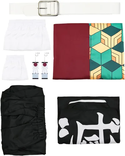 Vista 3 de Tanjirou Zenitsu Cosplay Costume Japanese Anime Kimono Outfit Halloween