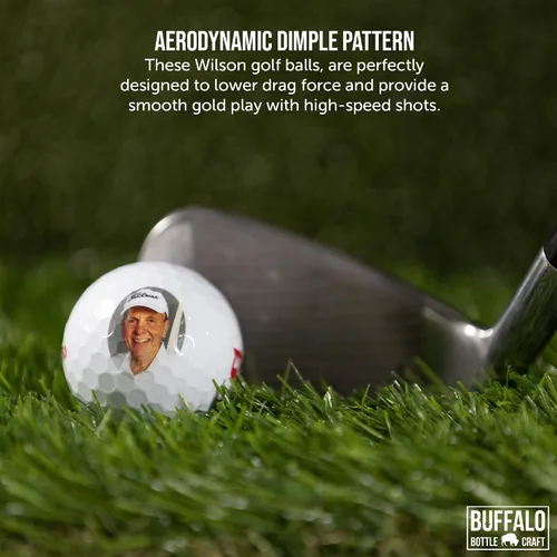 Vista 3 de Wilson Fifty Fifty Pelotas de golf personalizadas, manga de 3, añade tu foto o logotipo, diseños personalizados para hombres y mujeres, regalos