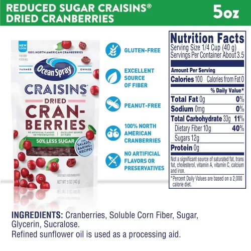 Vista 2 de Ocean Spray Craisins Arándanos secos; racimo de frutas