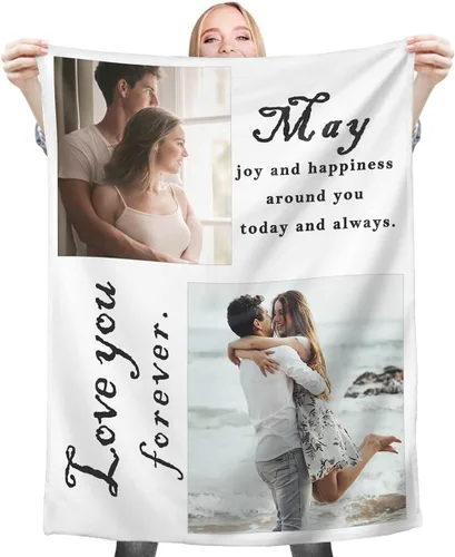 Vista 22 de Mantas personalizadas con collage de fotos, mantas personalizadas con texto y imagen, mantas de franela suave, mantas de cama regalo para bebé