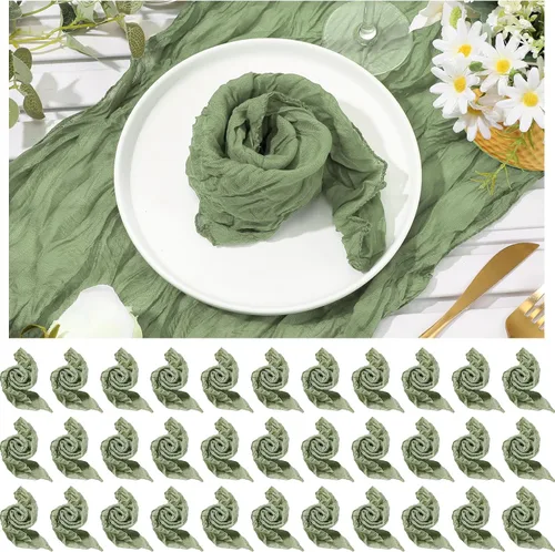 Vista 9 de Mixweer 50 servilletas de gasa de 20 x 20 pulgadas, servilletas de algodón de gasa arrugada, servilletas de tela de queso, servilletas de tela Beige