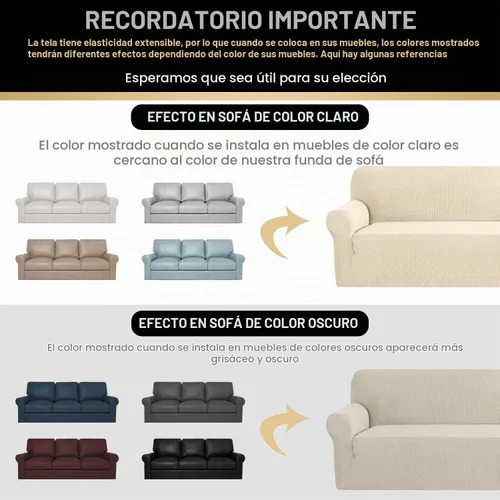 Vista 2 de PrinceDeco Funda elástica para sofá de 3 cojines, funda de sofá de tela jacquard de elastano de 1 pieza, funda universal antideslizante, protector