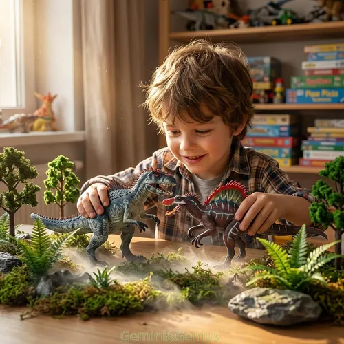Vista 2 de Gemini&Genius Giganotosaurus Figura de juguete de dinosaurio para niños, juguete de dinosaurio Giganotosaurus, figura de acción de dinosaurio