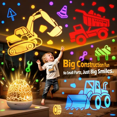 Vista 3 de Truck Toy for Boys,6 Films+15 Sounds Construction Excavator Light Projector Juguetes de excavadora