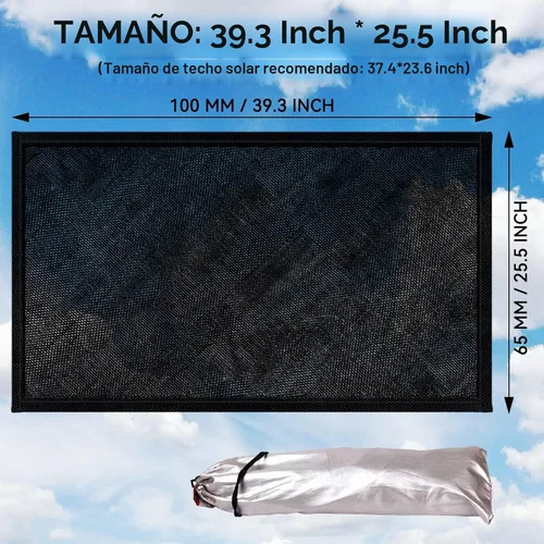 Vista 5 de Parasol Magnético para Coche, Pantalla Magnética de Malla Transpirable para Acampar y Estacionar, Protección UV de Instalación Rápida para Techo
