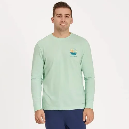 Vista 4 de Life is Good Take Me to The Ocean Watercolor Long Sleeve Crusher-Lite Tee