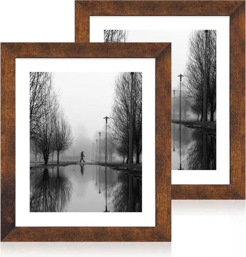 Vista 114 de iRahmen - Juego de 2 marcos de fotos de 4 x 6, marco de madera negro con cristal de alta definición, para mostrar fotografías de 3.5 x 5