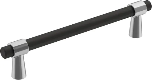 Vista 23 de Amerock BP37385FBG10 Mango de gabinete negro mate/níquel satinado Mango de gabinete de 3 pulgadas (76 mm) de centro a centro Mergence