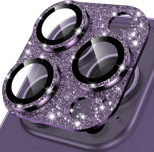 Vista 18 de YWXTW Protector de lente de cámara de vidrio templado para iPhone 14 Pro Max, protección de cobertura completa 3D, tecnología de círculo nocturno