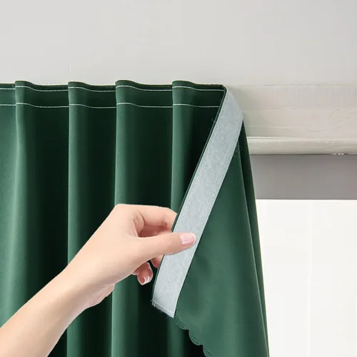Vista 12 de Cortinas opacas con cinta autoadhesiva, sin barra, sin taladro, cubierta de ventana fácil de instalar para dormitorio, cocina, dormitorio, 34