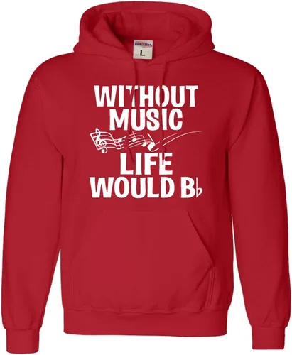 Vista 21 de Go All Out Sudadera con capucha para hombre y mujer sin música Life Would B Flat Funny Music Lovers Granate