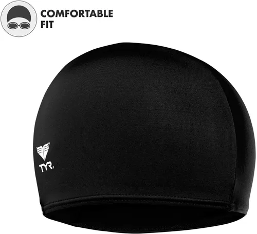 Vista 7 de TYR Gorro de natación de fibra de licra para adultos
