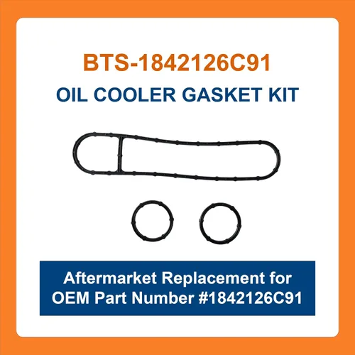 Vista 2 de BTS-1842126C91 - Juego de juntas para enfriador de aceite, compatible con motores Navistar DT466E/DT570E, 1 juego de repuesto para OEM 1842126C91