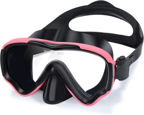 Vista 8 de Gafas de natación para adultos, hombres y mujeres, con cubierta de nariz, vidrio templado de 180°, visión clara, máscara de piscina, gafas de buceo