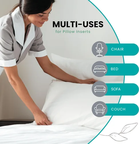 Vista 4 de Almohadas Almohada alternativa de plumón Almohadas de cama Inserto de almohada de cojín de sofá Almohadas decorativas para interiores