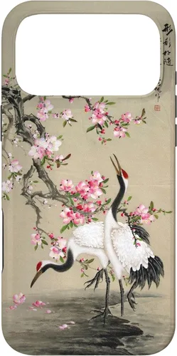 Vista 22 de Red Cap Cranes with Plum Blossoms Japanese Woodblock Art Case for iPhone 17