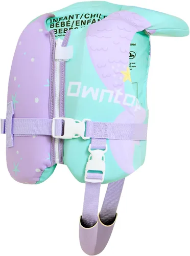 Vista 13 de Owntop Chaleco de natación para niños pequeños, chaqueta flotante, ayuda de natación para niños de 20-30-40-50 libras con correas de seguridad