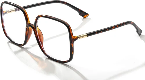 Vista 7 de BIGGY Oversized Square Blue Light Blocking Glasses - Ultralight Fashion Nerd Frames for Women Men