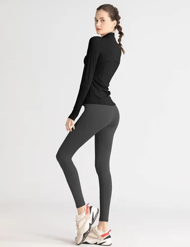 Vista 6 de Locachy Chaqueta de entrenamiento para mujer con cierre completo y bolsillos