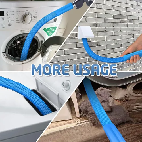 Vista 4 de Kit de Limpiador de Ventilación para Secadora PetOde, Accessorio Flexible para Aspiración de Pelusa Compatible con la Mayoría de Aspiradoras, Azul