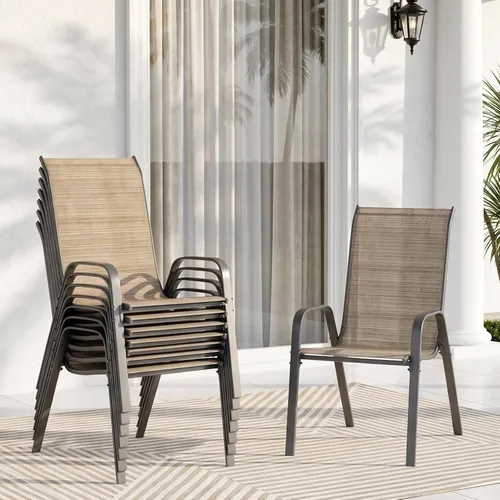 Vista 14 de TLSUNNY Silla de patio, sillas apilables de textileno para exteriores Azul Turquesa