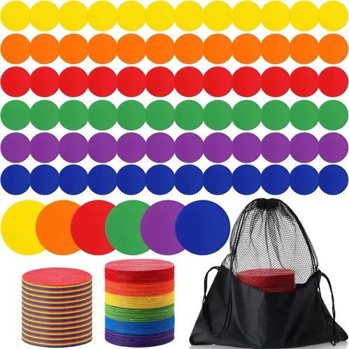 Vista 7 de Marcadores de punto de piso de TPE Tinideya para gimnasio, puntos planos antideslizantes, marcador de punto de baile para deportes de gimnasio