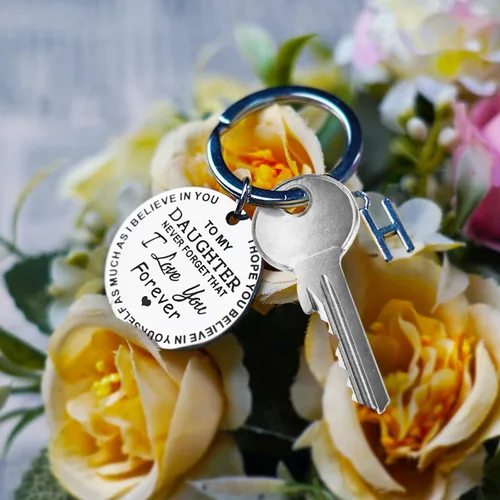 Vista 6 de To My Daughter Keychain Gifts From Mom Dad, Encouragement, Inspirational Gifts From Father Mother, Birthday Graduation Gifts
