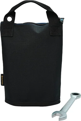 Vista 6 de Bolsa de herramientas de lona con cremallera MELOTOUGH, bolsa de herramientas con cierre, bolsa de malla resistente con ventana, ojales para colgar