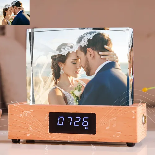 Vista 6 de Foto de cristal personalizada, regalos personalizados con tu propia foto para mamá, papá, pareja, familia, impresión en color personalizada, regalos