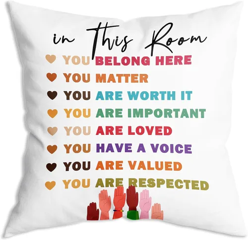 Vista 7 de Funda de Almohada Suave para Decoración con Citas Inspiradoras "Eres Valiente Suficiente Amado", Funda de Almohada y Cojín para Sofá, Sofá Cama