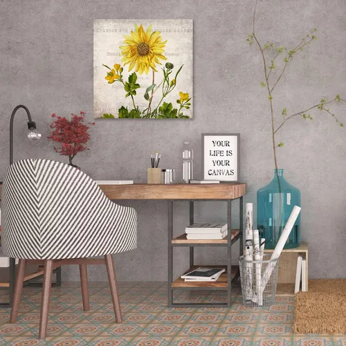 Vista 5 de Jaxson Rea "Vintage Floral 2" Gallery Wrapped Canvas by Kimberly Allen, 12" x 12