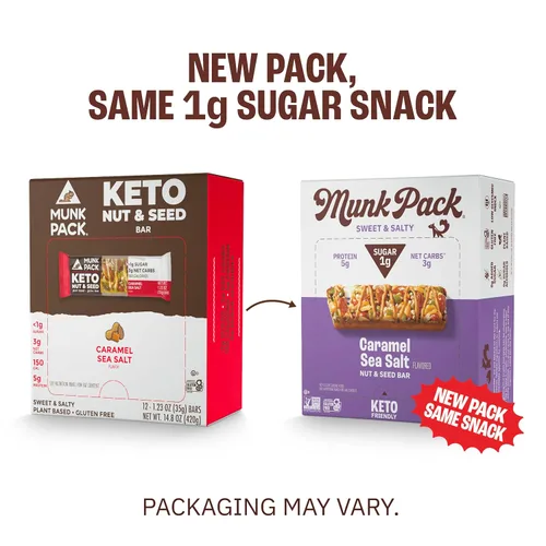 Vista 6 de Munk Pack- Barras Keto de nueces y semillas, 0 onzas de azúcar, 0.07 onzas de carbohidratos netos, sin azúcar añadido, a base de plantas, sin