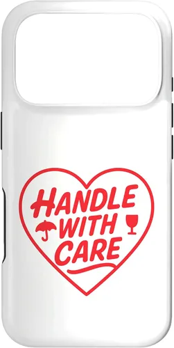 Vista 30 de Handle with Care - Cute Heart Warning Design Case for iPhone 17