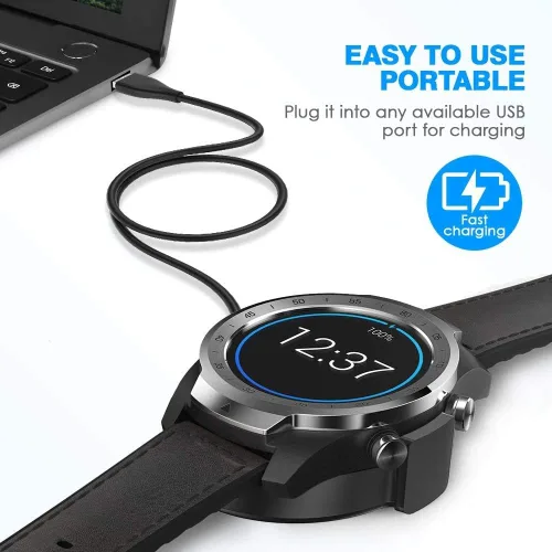 Vista 2 de Compatible con cargador Huawei Watch 2, cable de carga USB de repuesto, adaptador de accesorios para Huawei Watch 2 Pro Sport/Classic