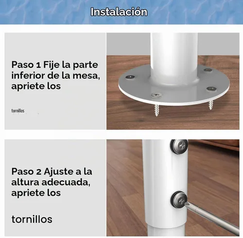 Vista 8 de Patas de mesa ajustables, patas de escritorio de metal de altura ajustable, patas ajustables para mesa, computadora, escritorio, mesa de comedor