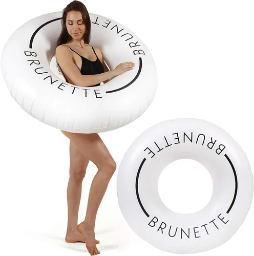 Vista 10 de Loteli Flotador de natación – Anillo de natación inflable minimalista estético Accesorio clásico para fiesta, sesión de fotos, diversión