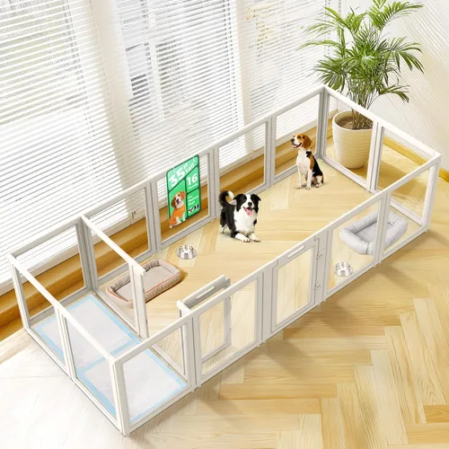 Vista 38 de FXW AuraSpace - Cerca acrílica para perros pequeños, para interiores, 24 pulgadas, 2 paneles, incluye 1 puerta y 1 panel, color negro