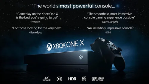 Vista 6 de Consola Microsoft Xbox One X de 1 TB con controlador inalámbrico Xbox One X mejorado HDR Native 4K Ultra HD