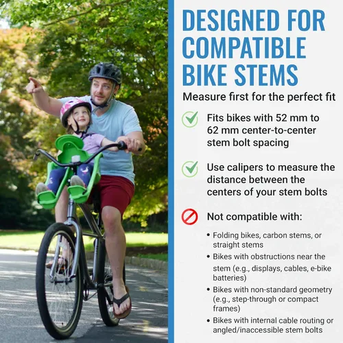 Vista 2 de iBert Asiento infantil montado en la parte delantera con montaje patentado para una instalación fácil y segura, asiento de bicicleta para niños