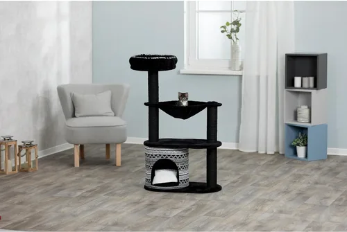 Vista 2 de TRIXIE Giada Cat Tower Scratching Post, condominio con cojín extraíble, hamaca, plataforma superior para cama de 28.66 libras