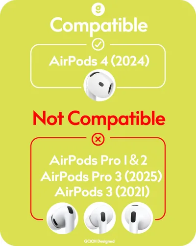 Vista 2 de Gcioii - 3 pares de cubiertas de almohadillas para AirPods 4 [encaja en el estuche], almohadillas de silicona antideslizantes y antiarañazos