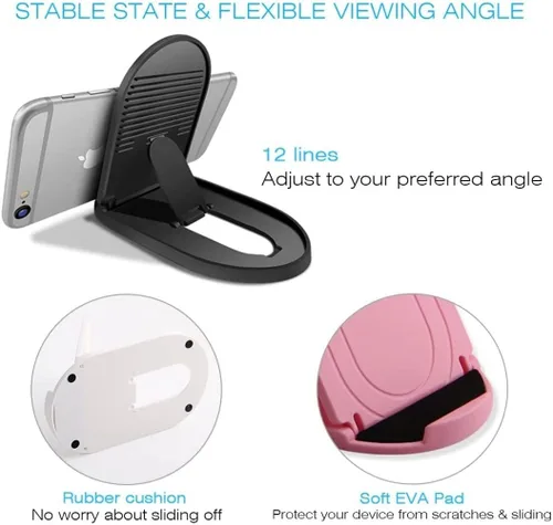 Vista 4 de Soporte plegable azul compatible con Samsung Galaxy A73, A54, A53, A33, A23, A14, A13, A03s - Soporte de viaje para escritorio