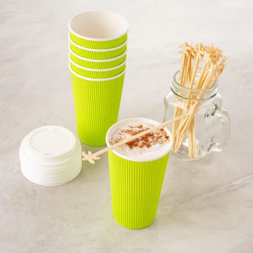 Vista 6 de Restaurantware Restpresso - Agitadores de café de 6.8 pulgadas, 100 palitos desechables de palmera, resistentes para bebidas calientes y frías Palm