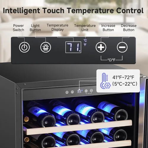 Vista 4 de BODEGA COOLER - Refrigerador de vino de zona única de 24 pulgadas, 41℉ a 72