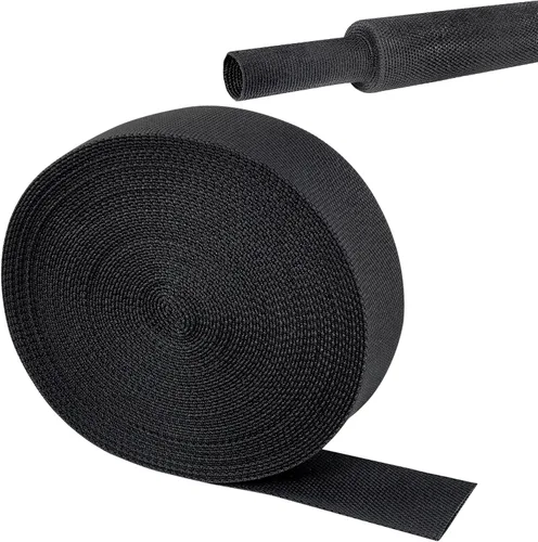 Vista 32 de Tubo de tela trenzada termorretráctil 2 en 1, ajuste ideal para manguera/cable/alambre de forma irregular (1-1/8 pulgadas, 14 pies)
