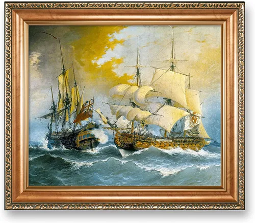 Vista 37 de A&T ARTWORK A Brisk Breeze por Willem van de velde Reproducciones de pintura de velero, impresiones en lienzo giclée para decoración del hogar, 20 x
